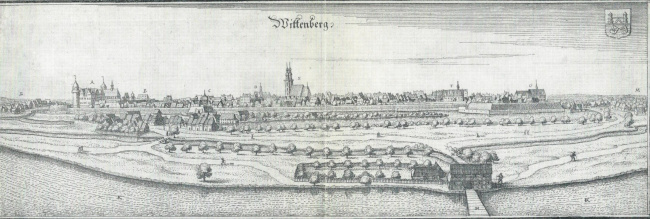 Matthäus Merians Ansicht von Wittenberg von 1650